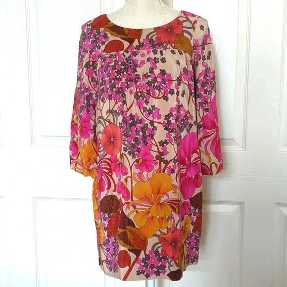 Tibi Silk Floral Mini Dress - Picture 1 of 6